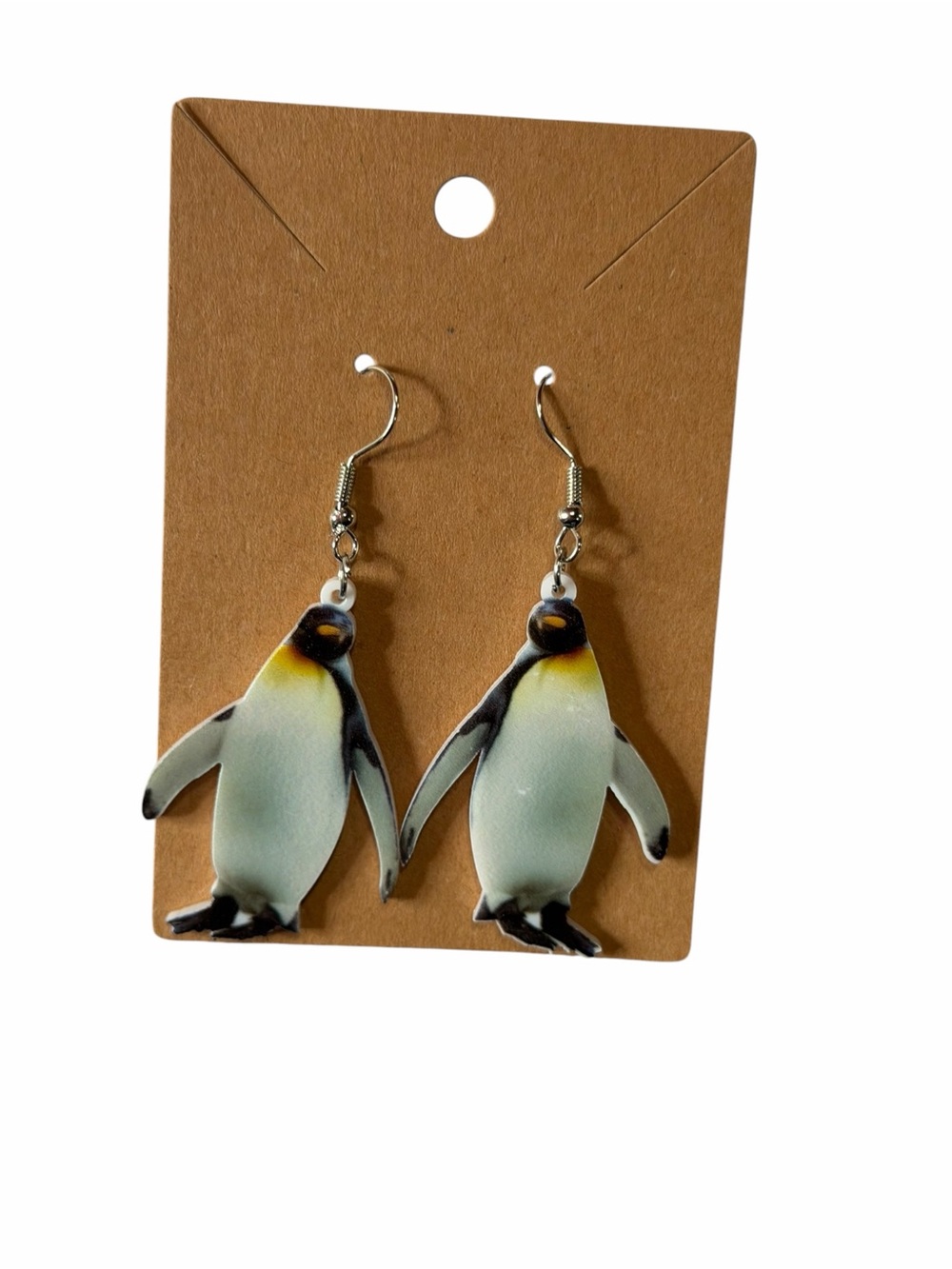 Penguin Dangle Earrings in Yellow & Black Accent - Cute Animal Jewelry